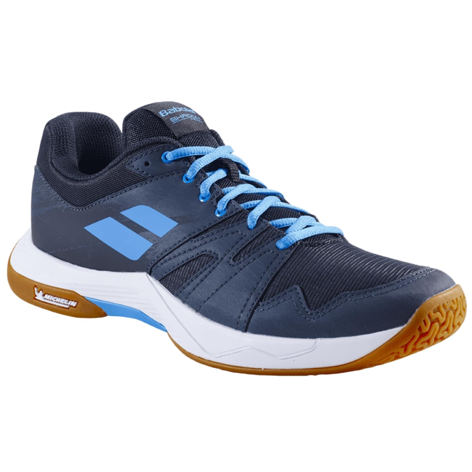 Babolat Shadow Team 2 - Zapatillas de bádminton para hombre, color negro y gris, ideales para bádminton, squash, tenis de mesa, voleibol, amortiguación dinámica, peso ligero, confort, transpirable y