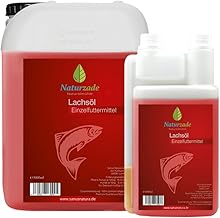 Naturzade Salmon Oil 4 Litres (3L + 1L) for Dogs and Horses with Omega 3 and Omega 6 Fatty Acids, Fish Oil Barf Oil