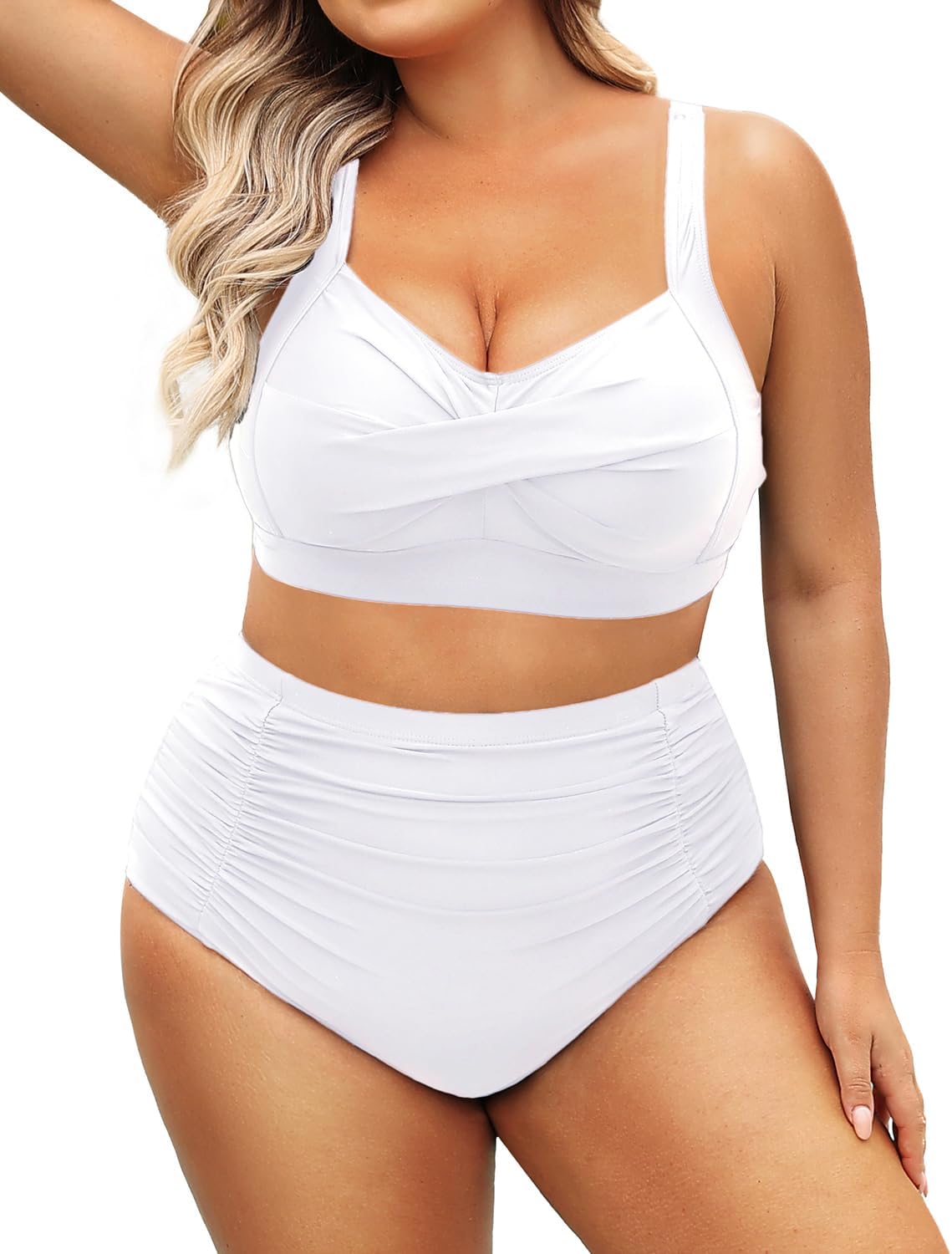 Daci Women's Plus Size Bikini Sets - High Waisted Two-Piece Swimsuits with Tummy Control