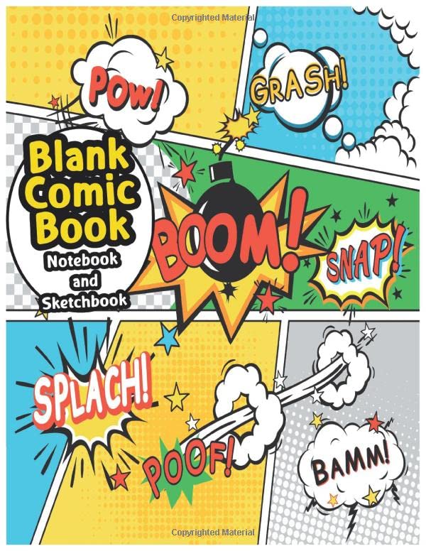 Blank Comic Book Notebook: Notebook and Sketchbook for Kids and Adults A Large 8.5" x 11", 120 Pages, Variety Of Comic Templates