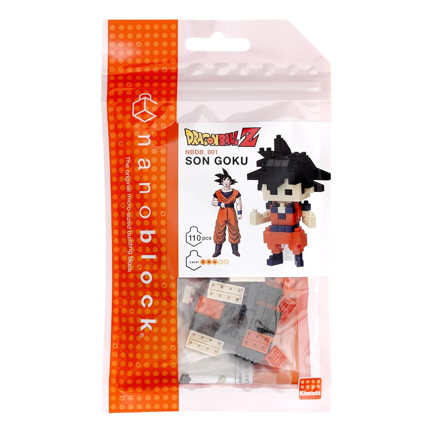 NANOBLOCKS Bandai - Nanoblock - Son Goku - Dragon Ball Z - Mini figurine en briques - Kit construction NBDB001