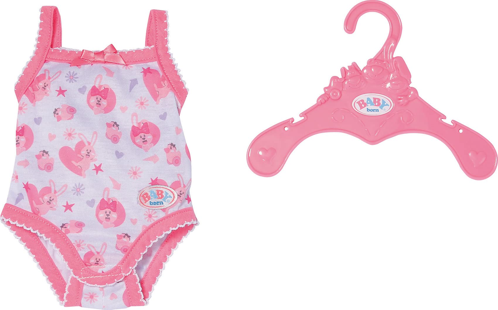 BABY born, Puppenbody Body 43 cm, zestaw do prania w kolorze białym i różowym, na 43 cm duży długopis z ubraniem, 834237, Zapf Creation, Gedruckt, kolor nocolor, 43