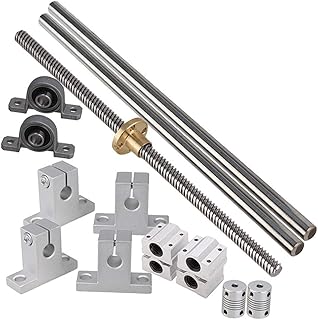 Industrial Combination,Ideaker 200mm Horizontal Optical Axis & 8mm Lead Screw Dual Rail Shaft Support Pillow Block Bearings & Flexible Shaft Coupling Set of 15