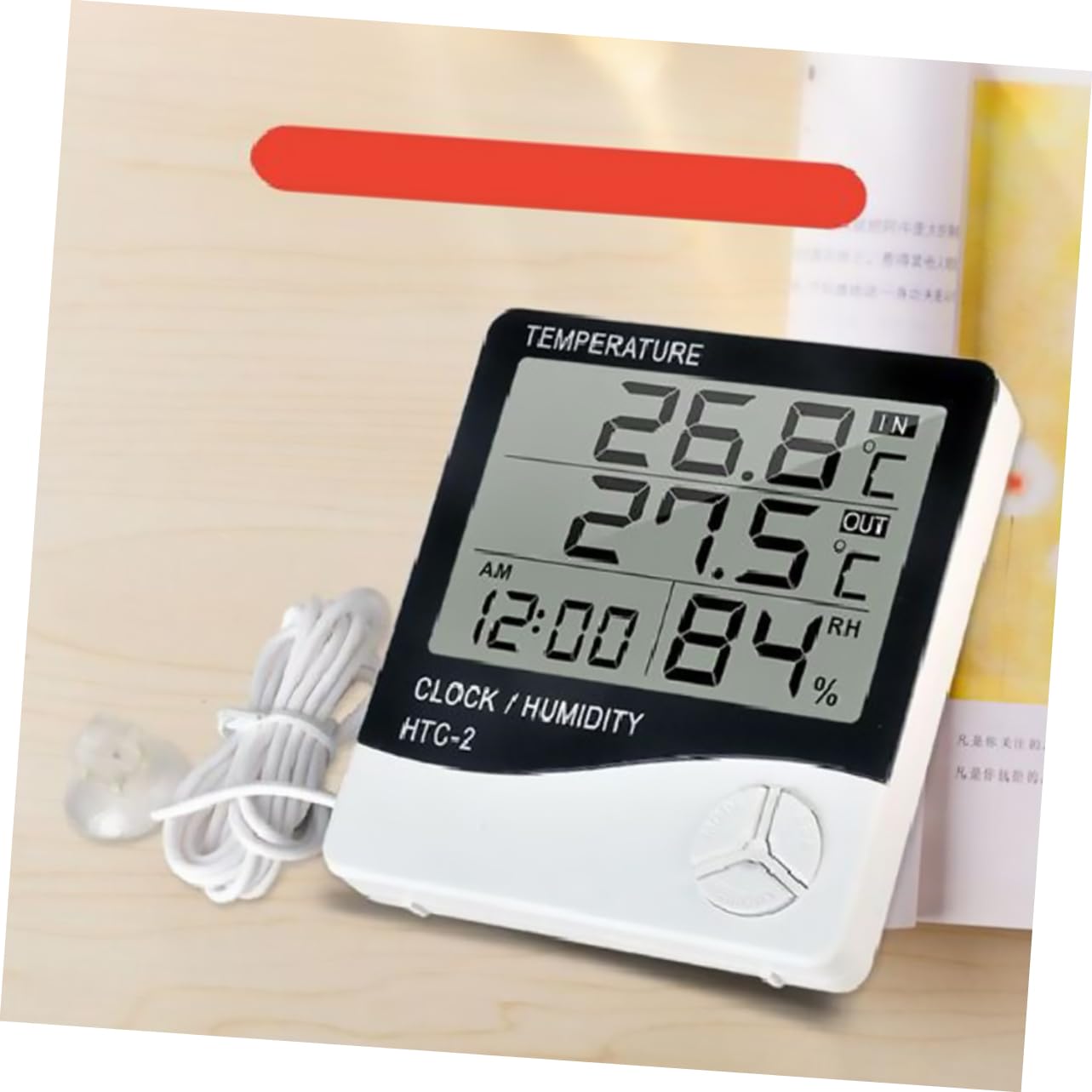 Happyyami 2piezas Termómetro Digital De Acuario Monitor De Temperatura y Humedad Pantalla Lcd Para Acuarios y Terrarios Higrómetro Electrónico Para Condiciones Del Hogar y Refrigeradores