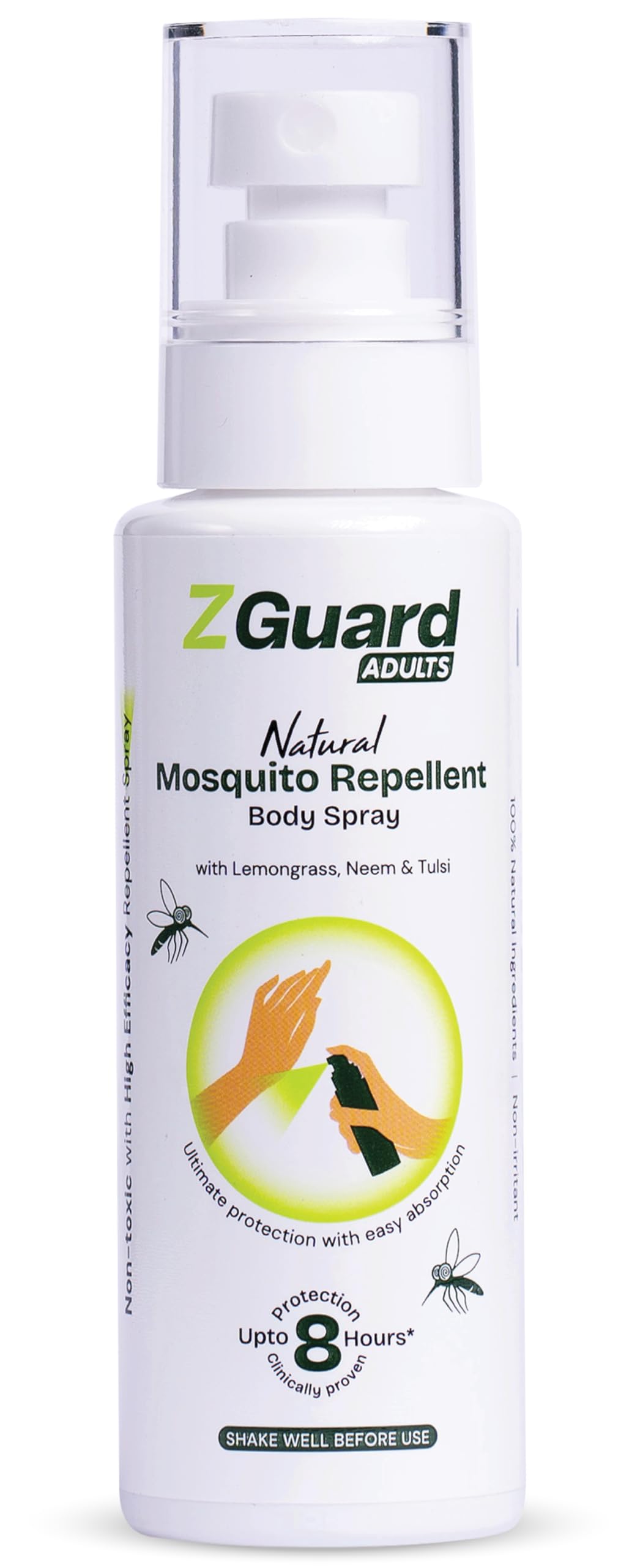 Z Guard Clinically Proven Natural Mosquito Repellent Spray for Adult | Powerful Anti-Mosquito Spray | Clinically Proven Formula | Paediatrician & Dermatologically Tested