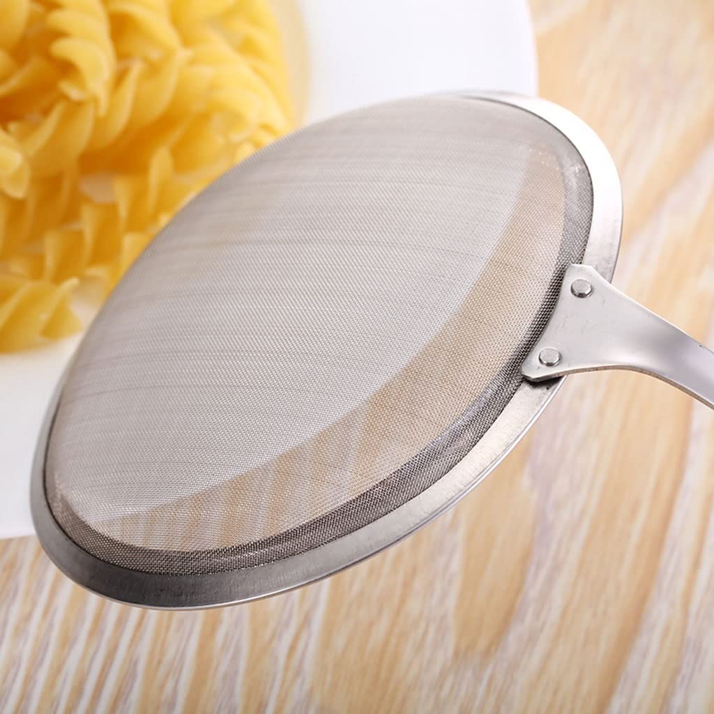Colador de malla de acero inoxidable, colador de alimentos de malla fina, colador de cocina con mango de buen agarre, utensilios de cocina multifuncionales (Size : S)