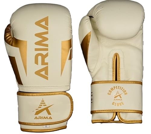 Arima Boxing Gloves 14 oz PU Leather White