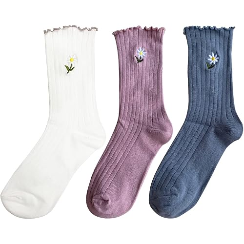 Doitall Womens Ruffle Slouch Crew Socks 3 Pairs