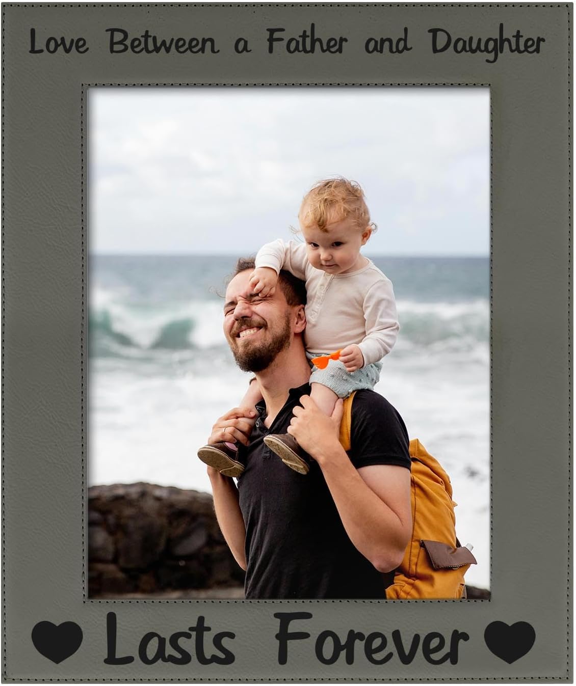 ThisWear Sentimental Photo Frame Love Between A Father And Daughter Lasts Forever 8x10 Leatherette Photo Frame Black