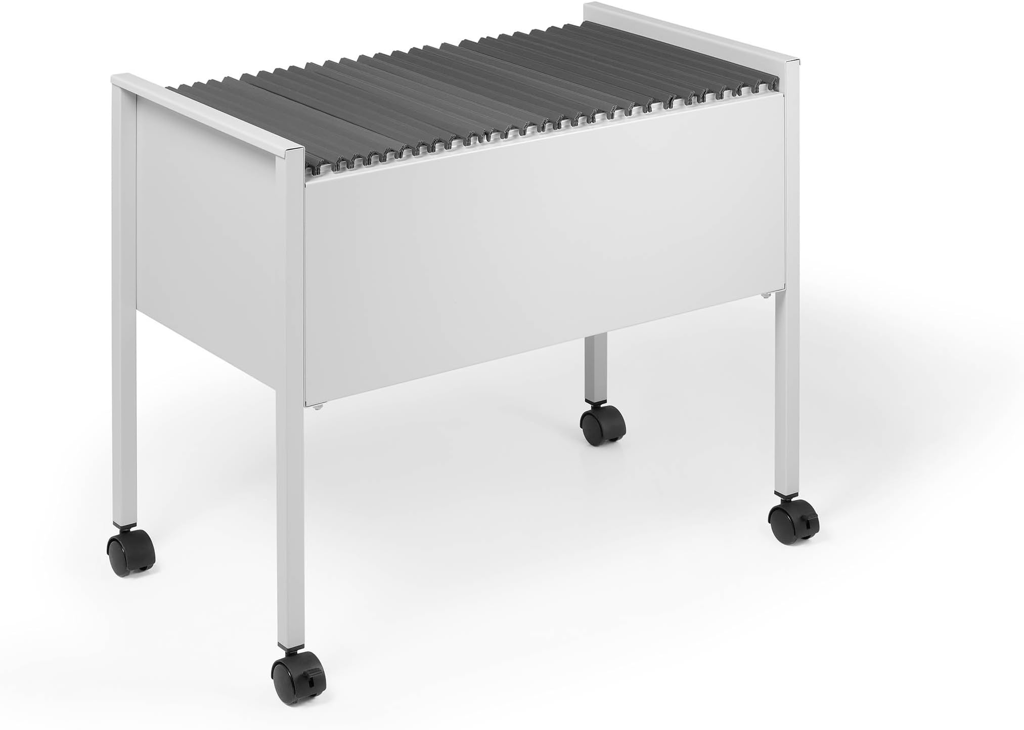 Durable ECO Suspension File Trolley, for 80 A4 Suspension Files, Made of Strong Steel, Grey Colour, Ideal for Filing and Storage In Offices