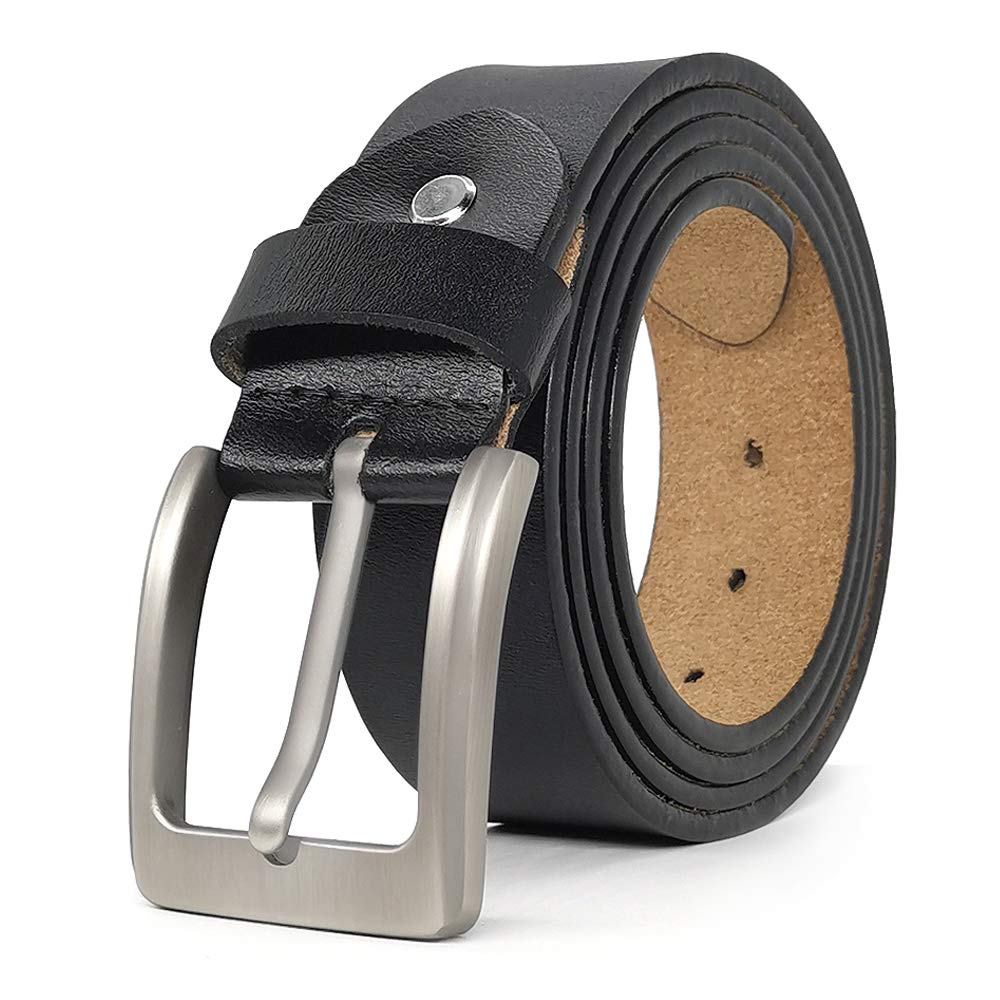 Jinghao Men's Black Fashion Leather Belt Classic Casual Belts For Jeans Brown Big Tall Size 28"-64" A9 (4Xl 46"-48" Length 135Cm, )