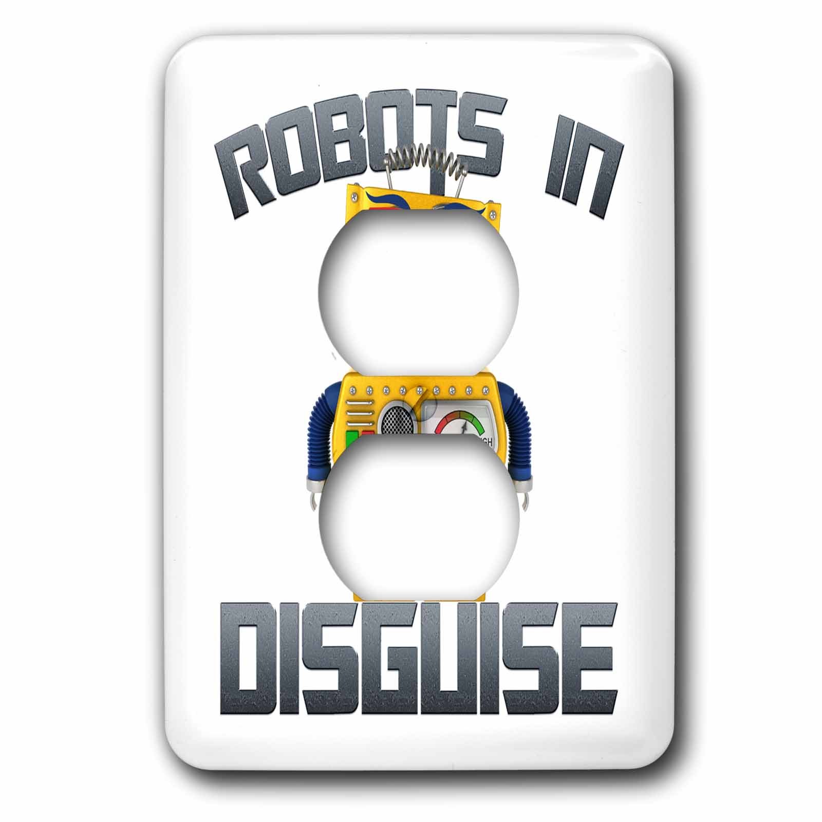 Robot vintage déguisé avec faux nez et lunettes sur prise multicolore rétro