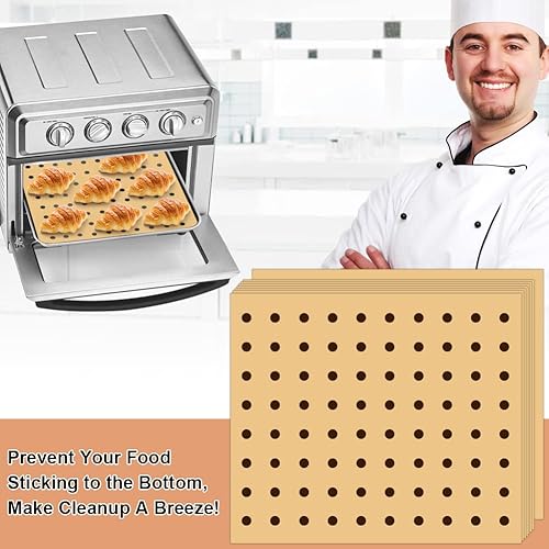Miniatura 3 de BYKITCHEN Papel pergamino para freidora de aire FG551 Ninja Foodi Smart XL 6 en 1, forro de papel perforado antiadherente para freidora de aire,