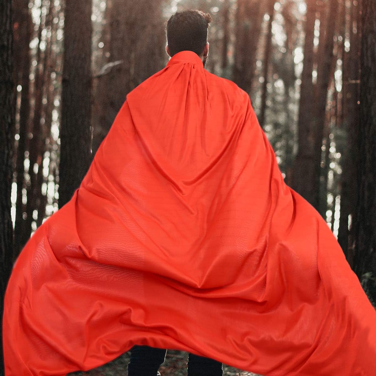 BESPORTBLE Vampire Cloak - 55 Inch Black and Red Cape for Halloween Costumes Men Women - Cosplay Party Accessory for Stage Performance - Image 3