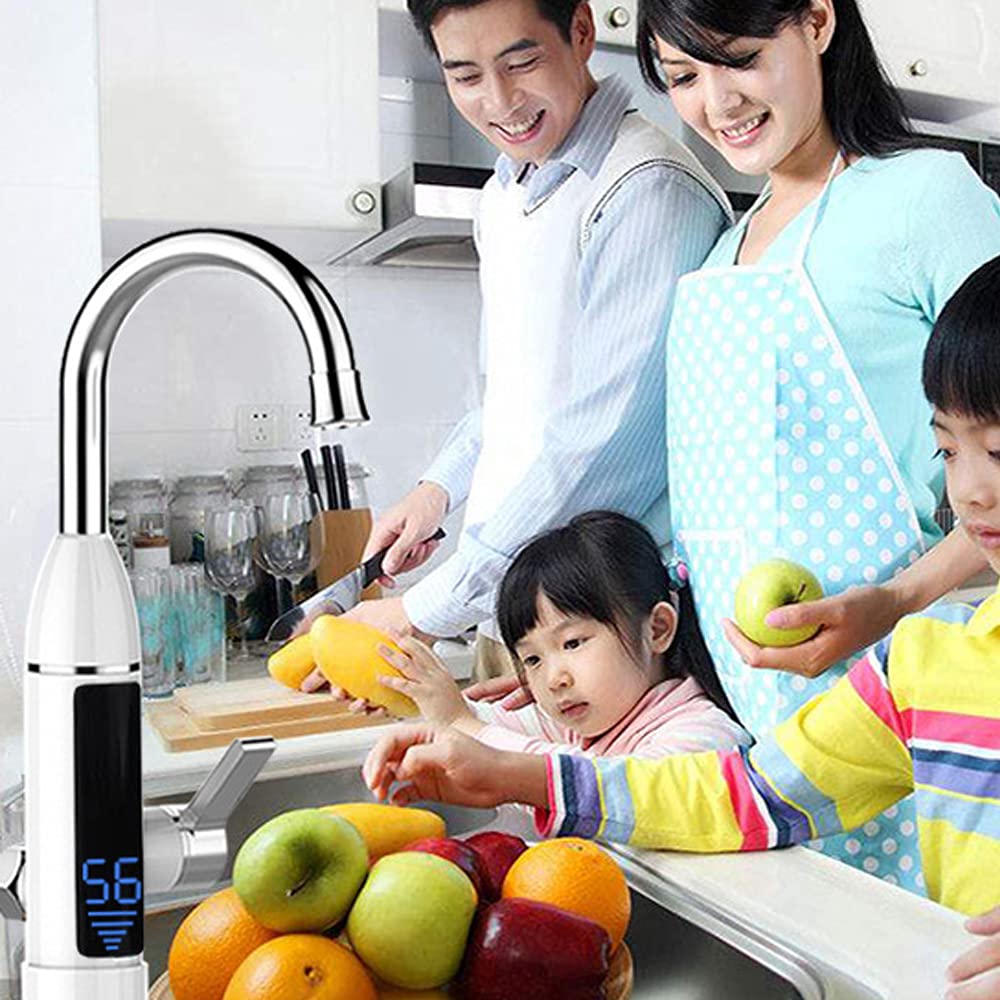 Elektrischer Wasserhahn Küche - 360° Drehbar Mit LED Display & Heizfunktion