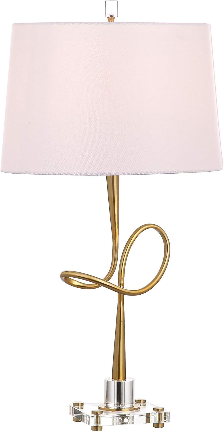 SAFAVIEH Lighting Collection Hensley Modern Abstract Gold 30-inch Bedroom Living Room Home Office Desk Nightstand Table Lamp (LED Bulb Included)