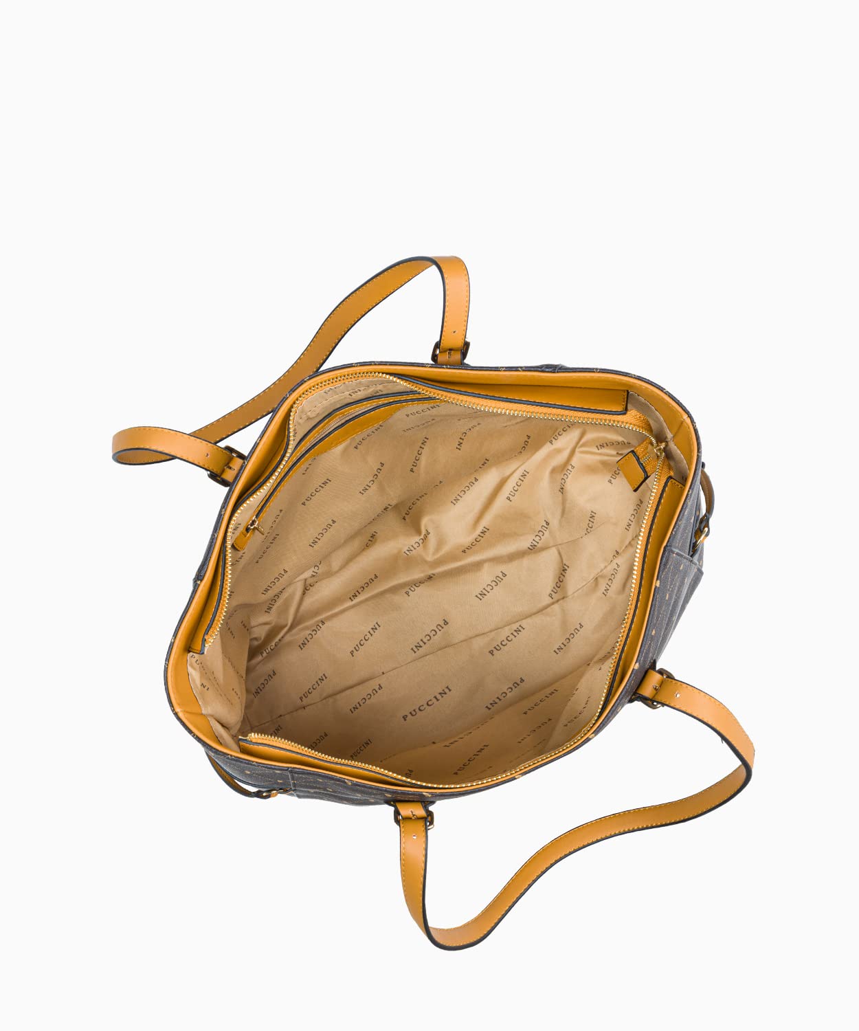 PUCCINI Damska torebka typu shopper z regulowanym uchwytem logowana