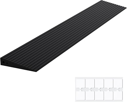 Door Threshold Ramp for Doorways & Wheelchair -35.5" Long 1" Rise | Adjustable Rubber Ramp for Scooter, Curb and Bathroom Access