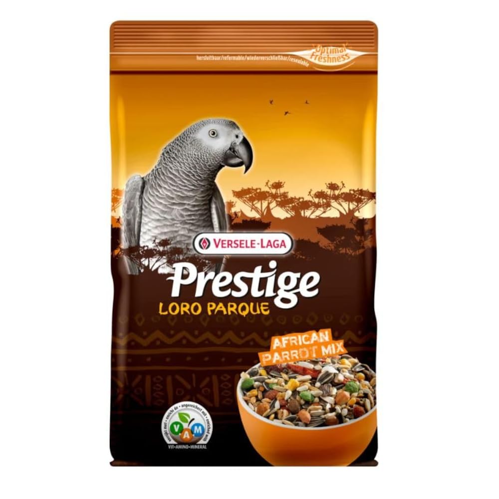 Versele-Laga Prestige Loro Parque African Parrot Mix | 2,5 kg | Alimento complementario para Loros africanos | Mezcla de Semillas enriquecida para una condición óptima