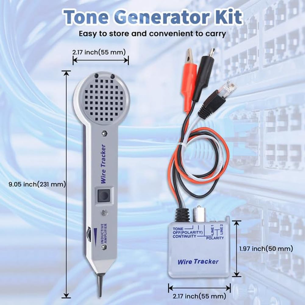ISTOVO Tongenerator-Kit, Leitungssucher, Stromkreistester, 200EP Hochpräziser Kabeltester, Ton- und Sonden-Kit, Leitungsfinder, Langlebig