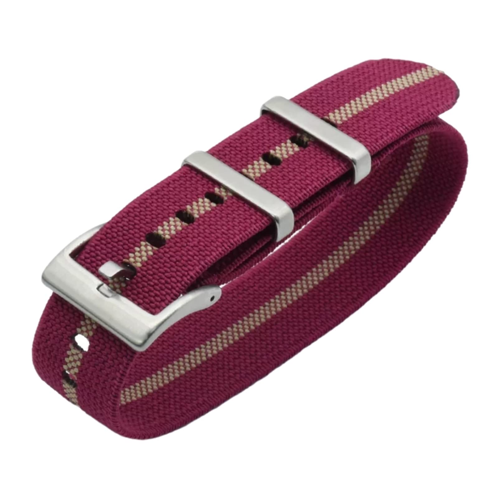 Bracelet de Montre en Cuir, Bracelet de Montre Rechange en Nylon élastique Parachute Militaire français 20 mm/22 mm, Accessoire hypoallergénique