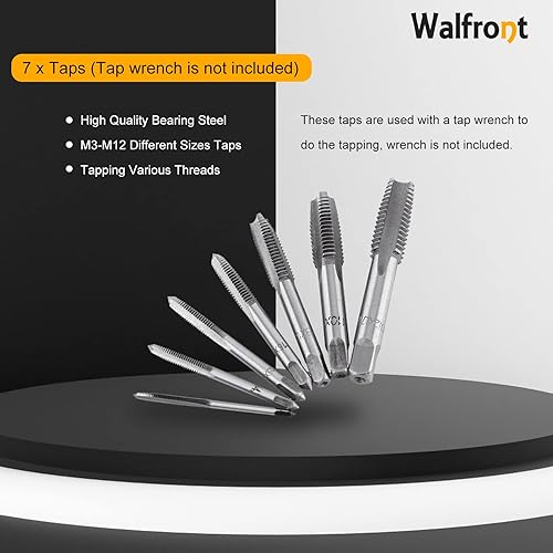 Miniatura 3 de 7 unids métrico juego de roscas métricas acero HSS herramienta de corte de hilo espiral punta grifos M3 M4 M5 M6 M8 M10