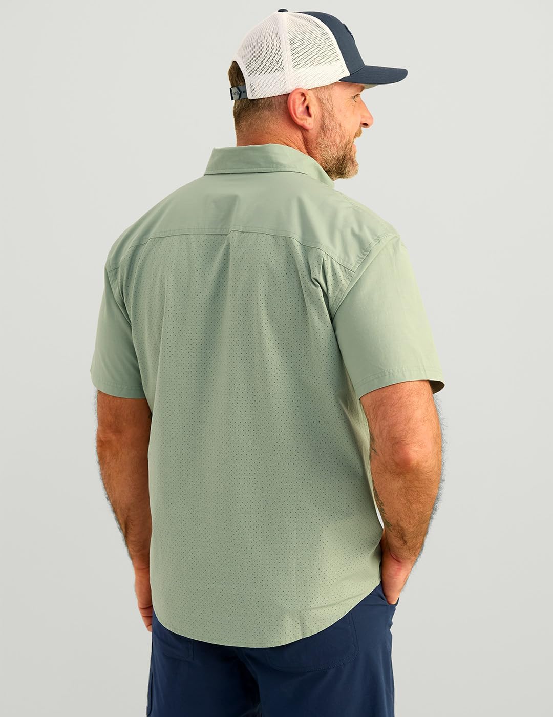 HUK Mens Next Level Solid Short Sleeve Fishing Button Down Shirt for Men - Image 6