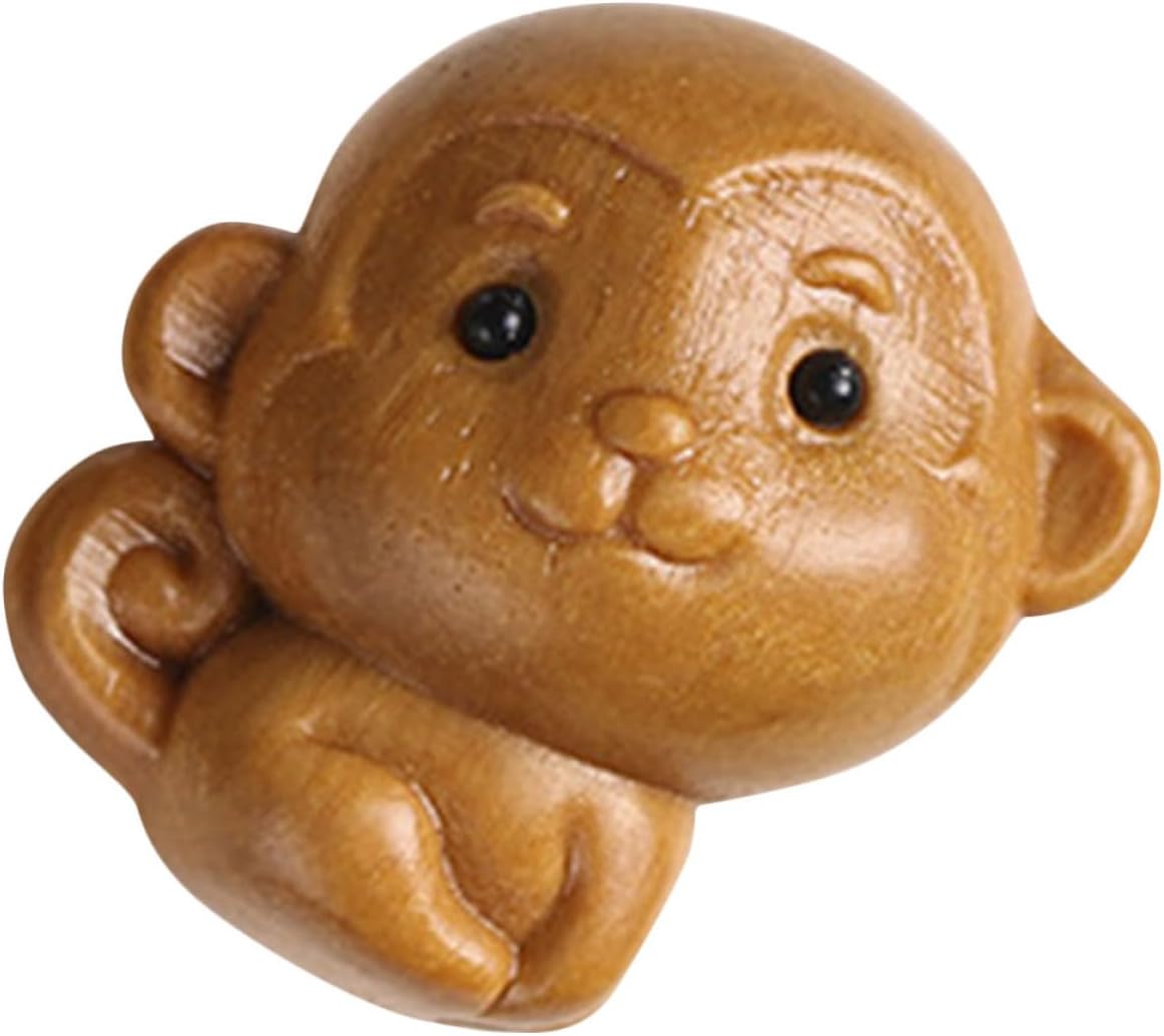 Toyvian Wooden Monkey Pendant Keychain Multifunctional Bag Hanging Decoration Practical Desktop Ornament