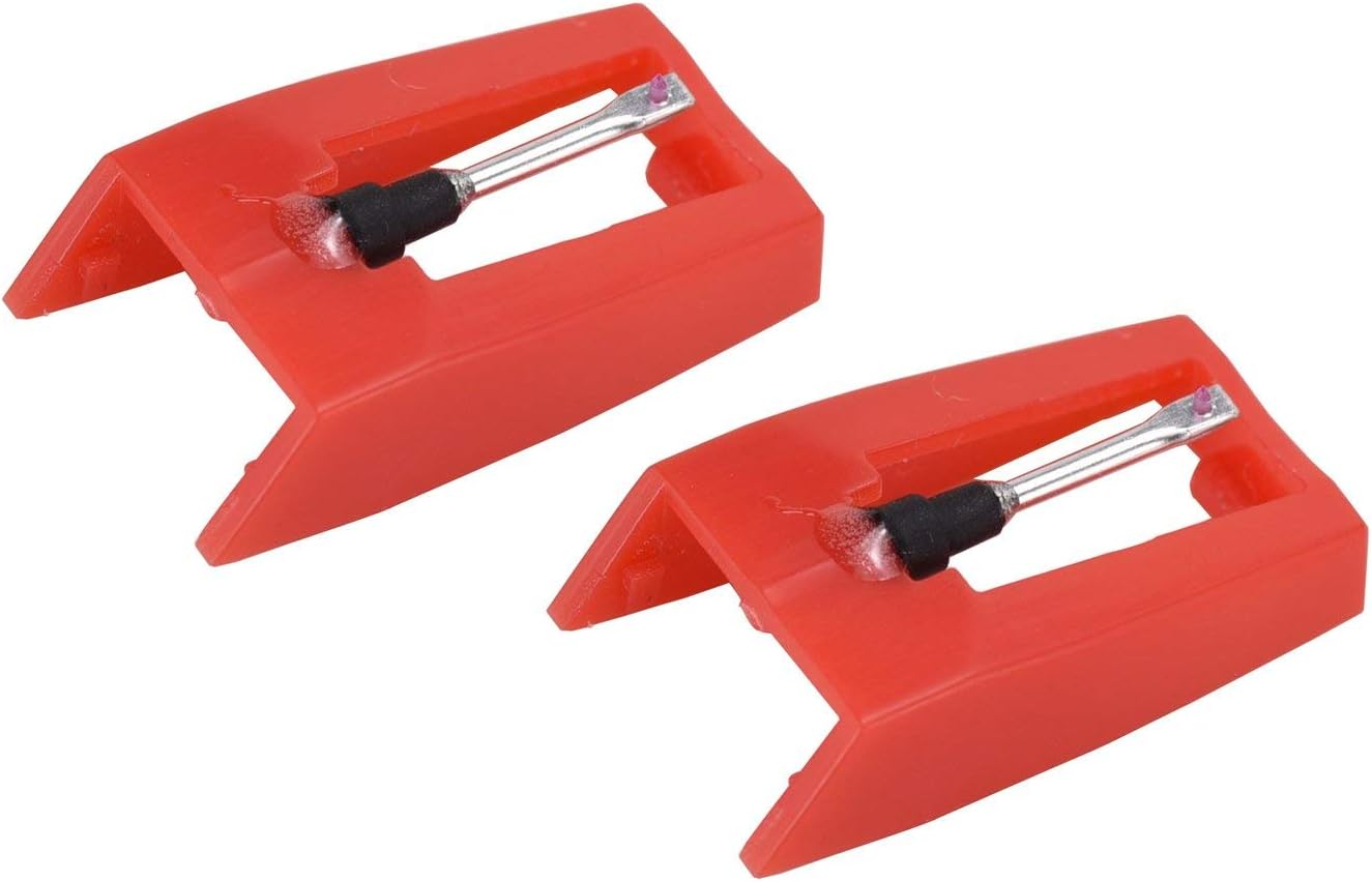 2-Piece Turntable Needles, Ruby Tip, for Crosley, Ion, Jensen, Bush, Teac, and More