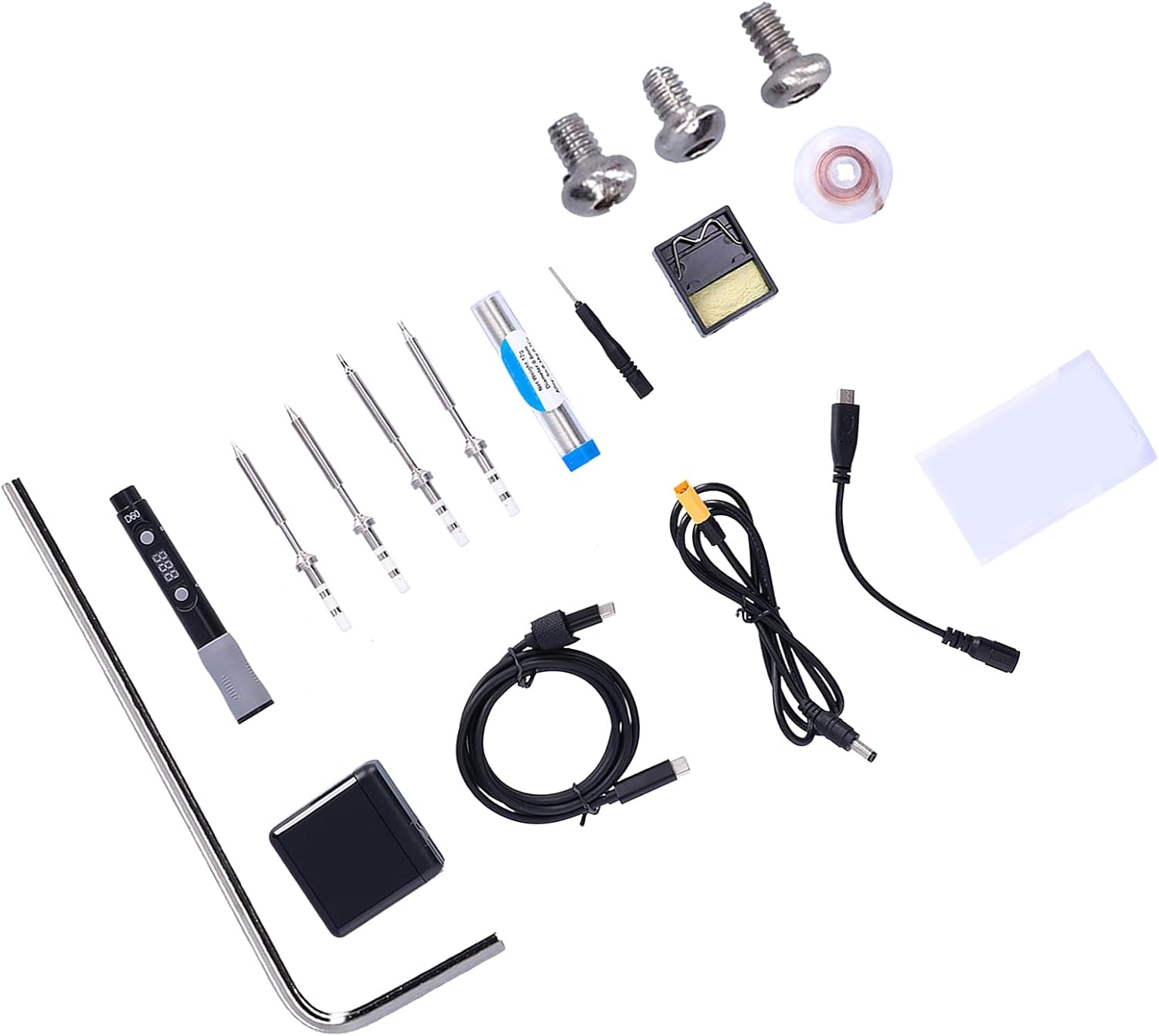 Electric Soldering Iron Kit with 4 Replaceable Tips, Portable Welding Pen for Electronic Repair, and Pyrography Production