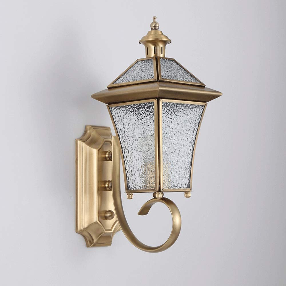 Lampe murale en pur cuivre style européen pour un éclairage extérieur élégant