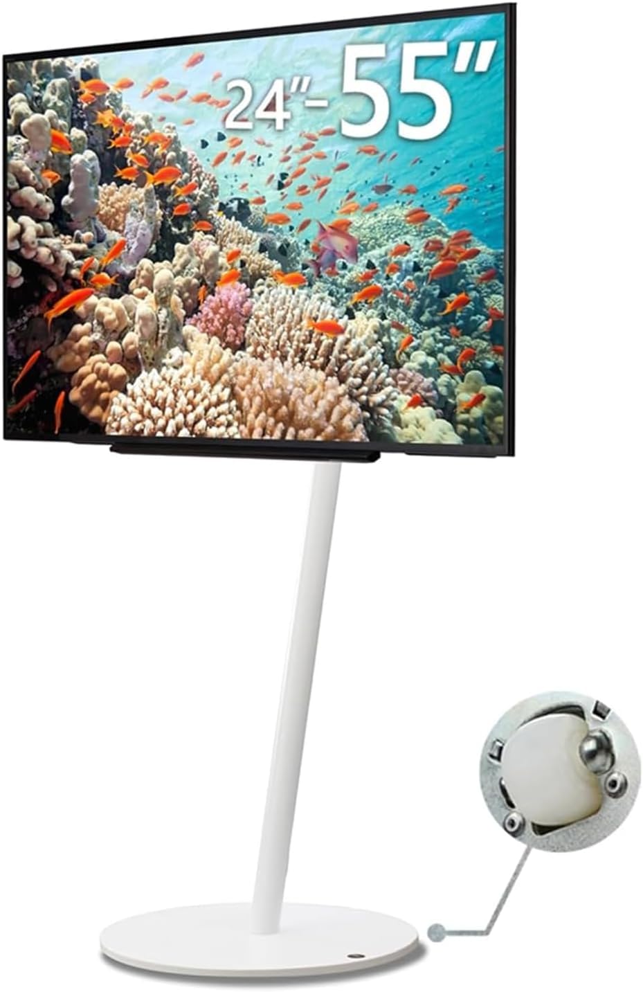 WALL Seven Stand A2 High Type | Minimalist Rolling TV Stand for 24–55 Inch | Satin White | Portable, Space Saving, Height Adjustable | for Living Room and Bedroom | Japan-Engineered Design