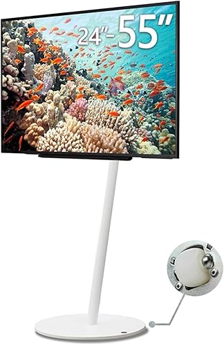 WALL Seven Stand A2 High Type | Soporte de TV minimalista rodante para 24 a 55 pulgadas | Blanco satinado | Portátil, ahorro de espacio, altura