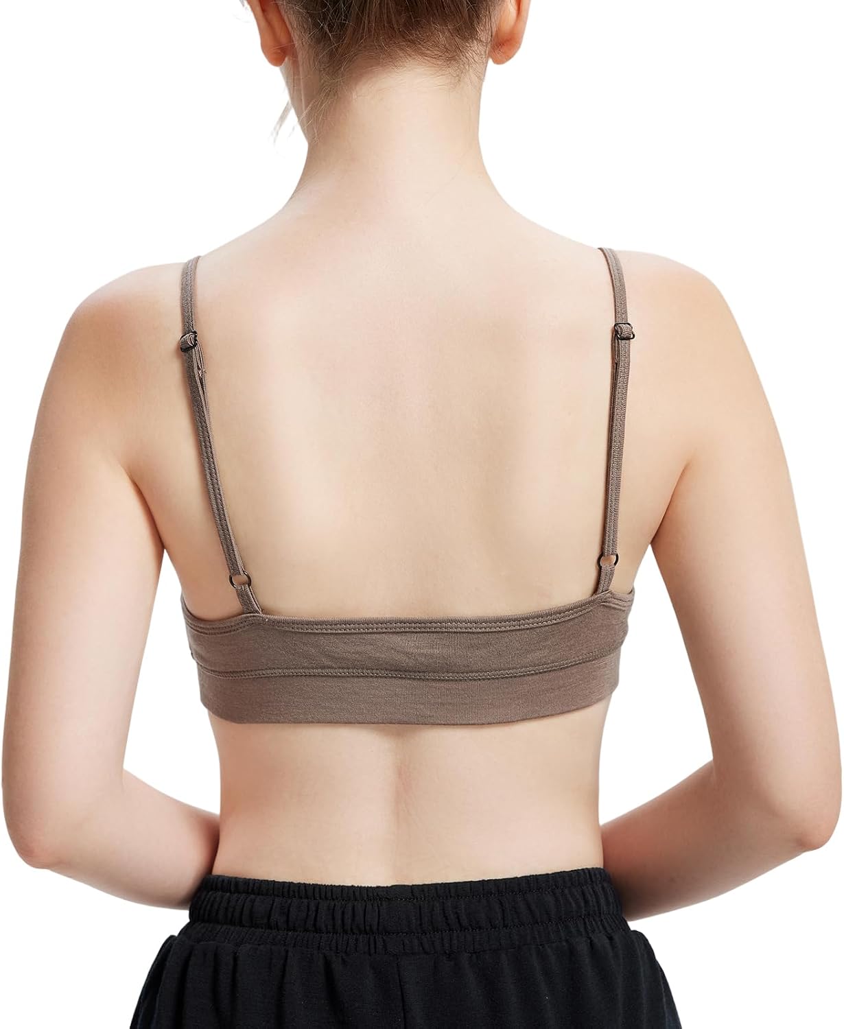 Women’s Merino Wool Bralette - Wireless Triangle Bra with Removable Pads, Breathable, Moisture-Wicking Comfort Bra