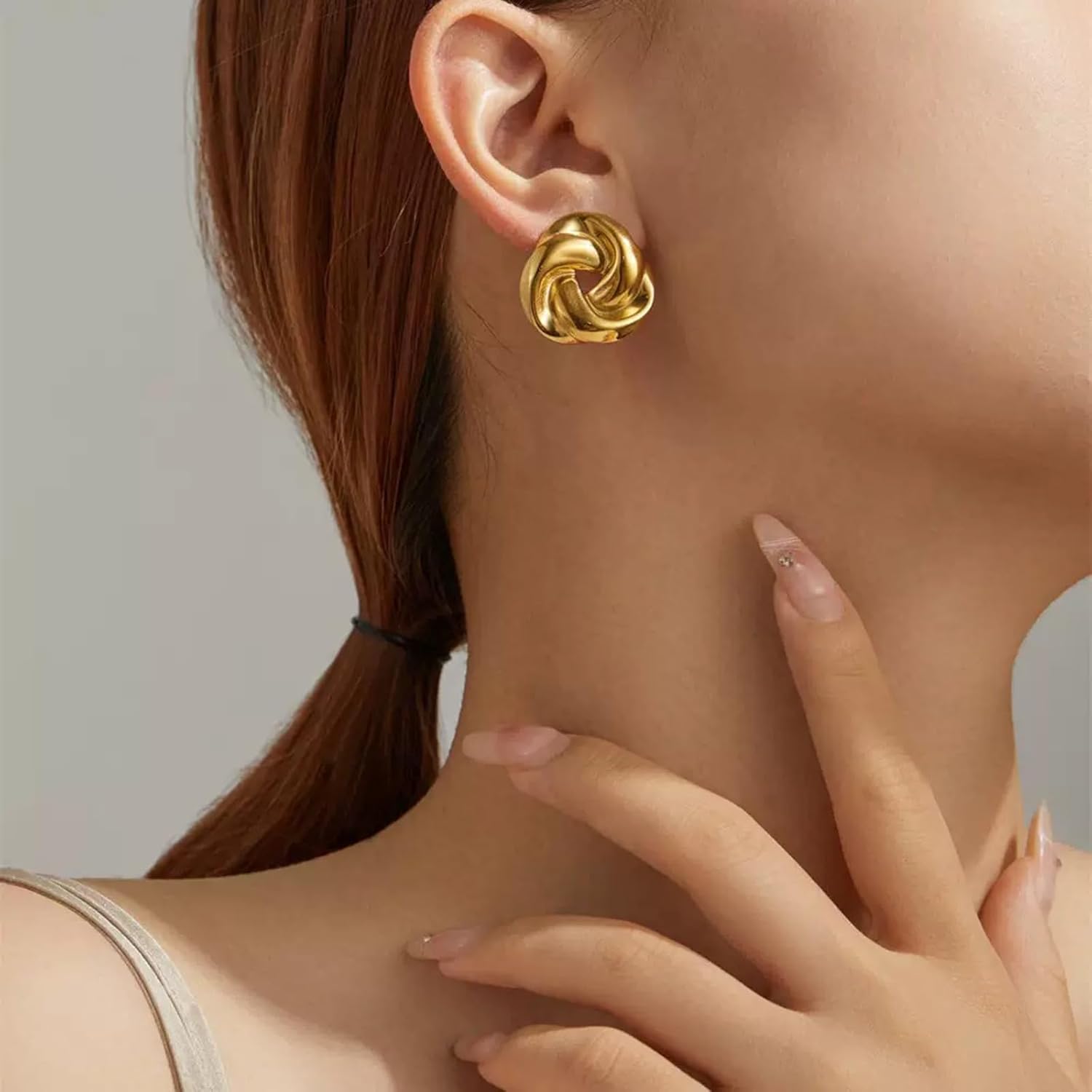 Chunky Gold Statement Hypoallergenic Stud Geometric Lightweight Drop Dangle Earrings for Women Gift - Image 3