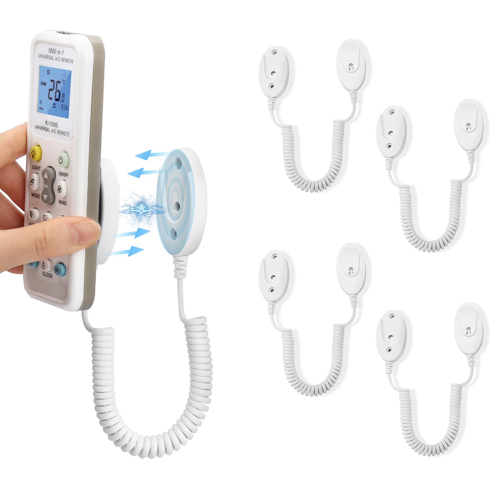 WALLFID Supporto per telecomando magnetico per montaggio a parete Custodia per organizer per ricarica senza fori per telefono per casa, ufficio, scuola, magnete forte, tenuta sicura (5 pezzi, grigio