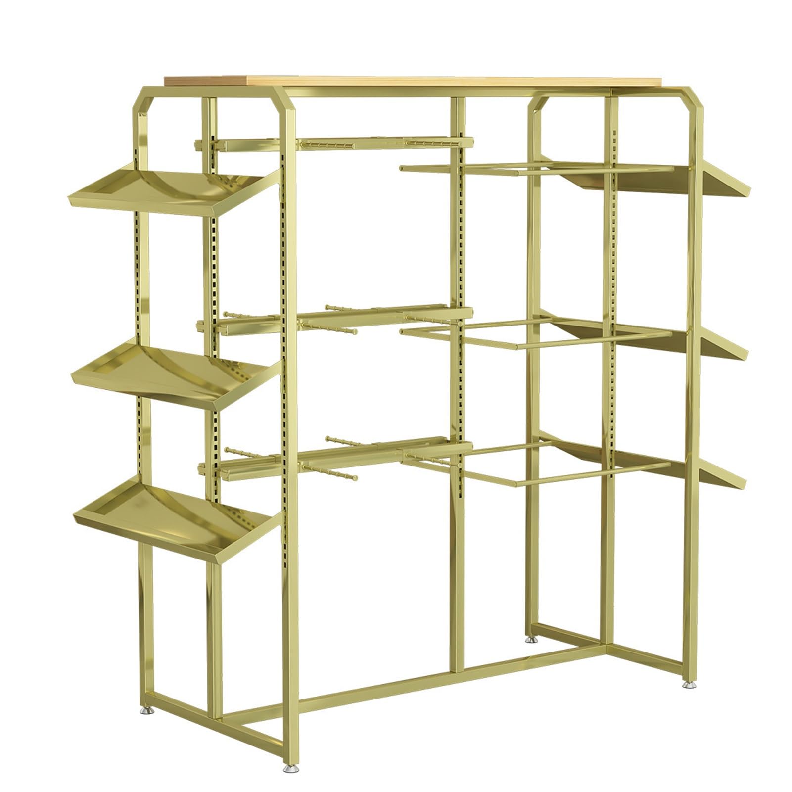 JYBNBBE Underwear Display Stand, Commercial Lingerie Shelf, Clothing Garment Rack with Shelves for Retail Store,Gold-d-100x45x135cm
