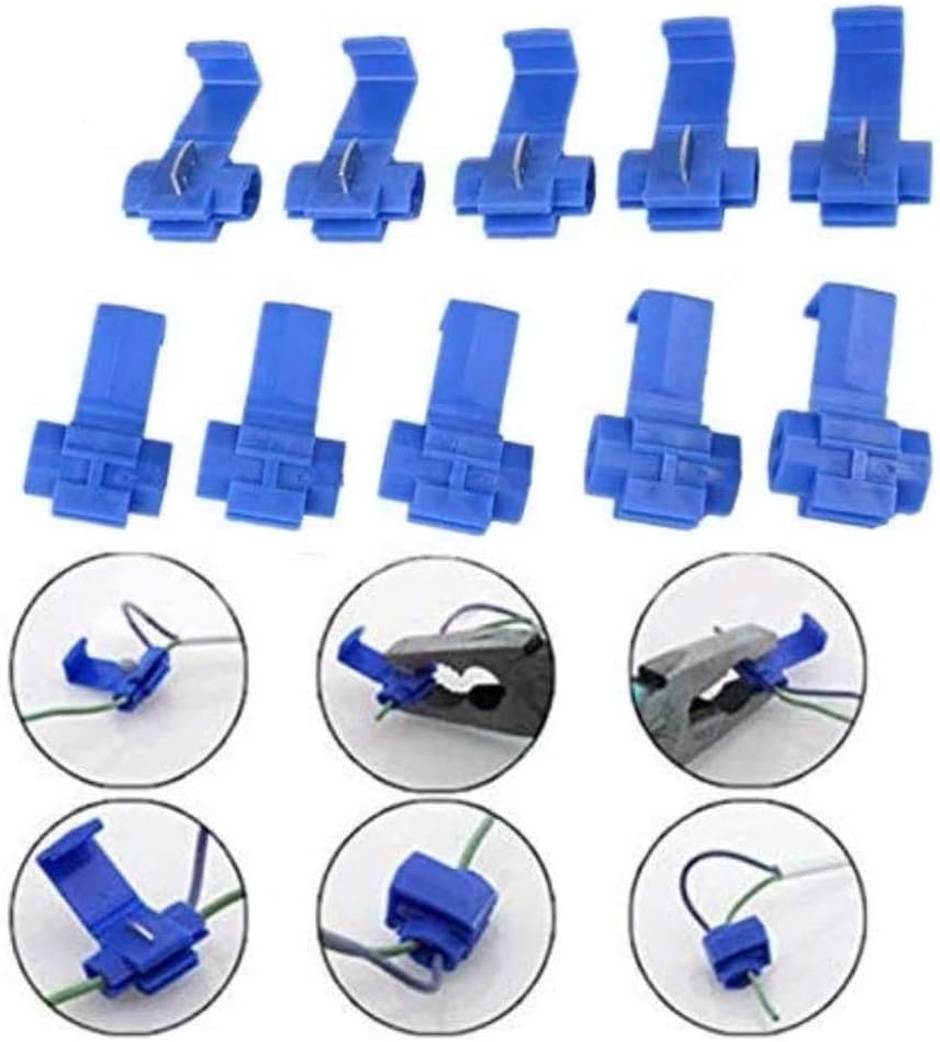 Royal Apex Electrical Quick Splice Snap Wire Connectors, Solder less 0.75-2.5mm²/AWG 14 to 18 (Blue) Pack of 25