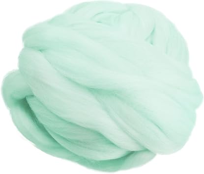 pson 3.53oz/100g Chunky Polyester Yarn, Light Green Soft Roving Yarn, Merino Style Bulky Yarn for Hand Knitting, Crocheting, DIY Projects