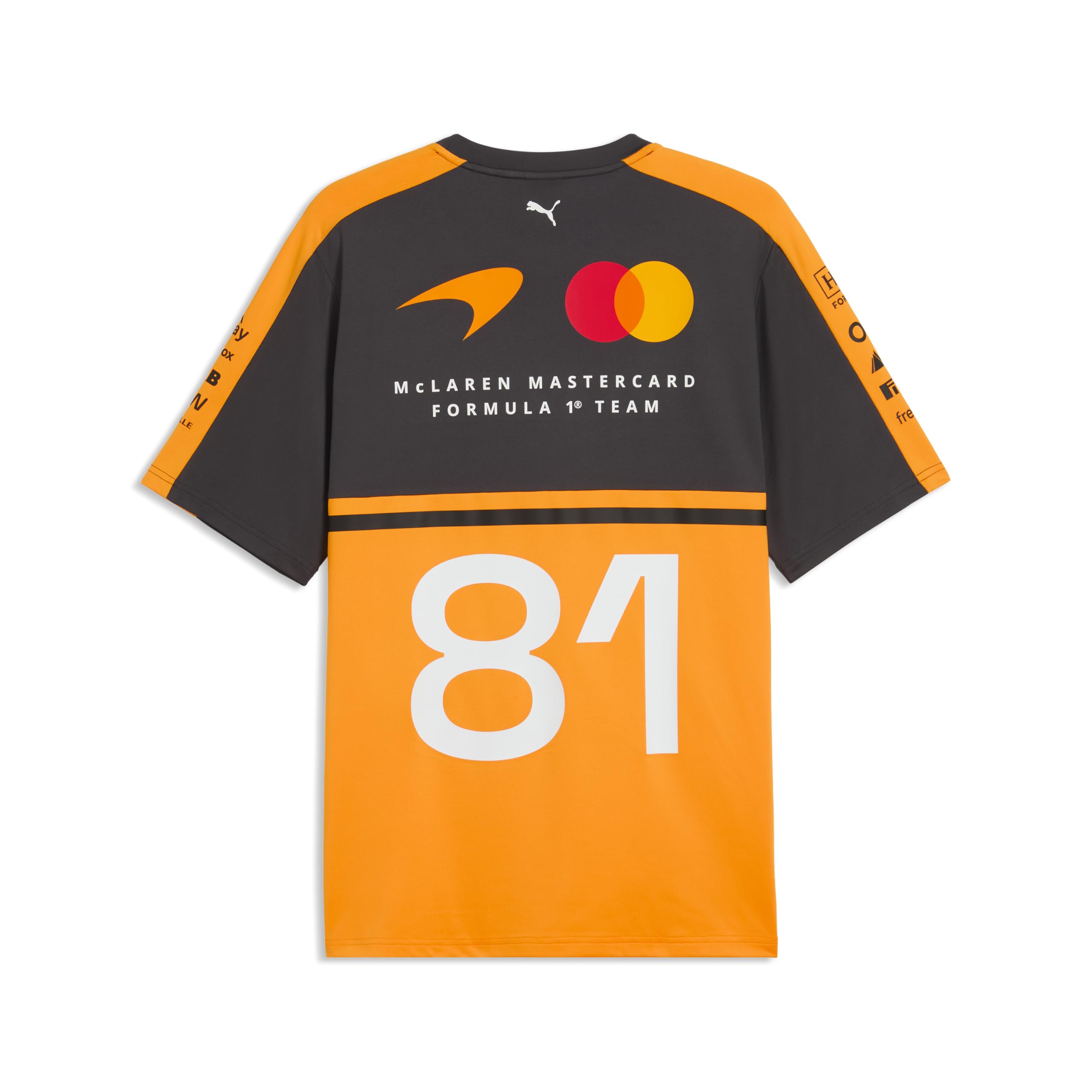 PUMA McLaren F1 2026 Herren Oscar Piastri Fahrer T-Shirt - Orange | Alle neuesten McLaren Formel-1-Team- und Partnerlogos, Kurzärmel mit Rundhalskragen, Offizielle lizenzierte Replica-Sammlung