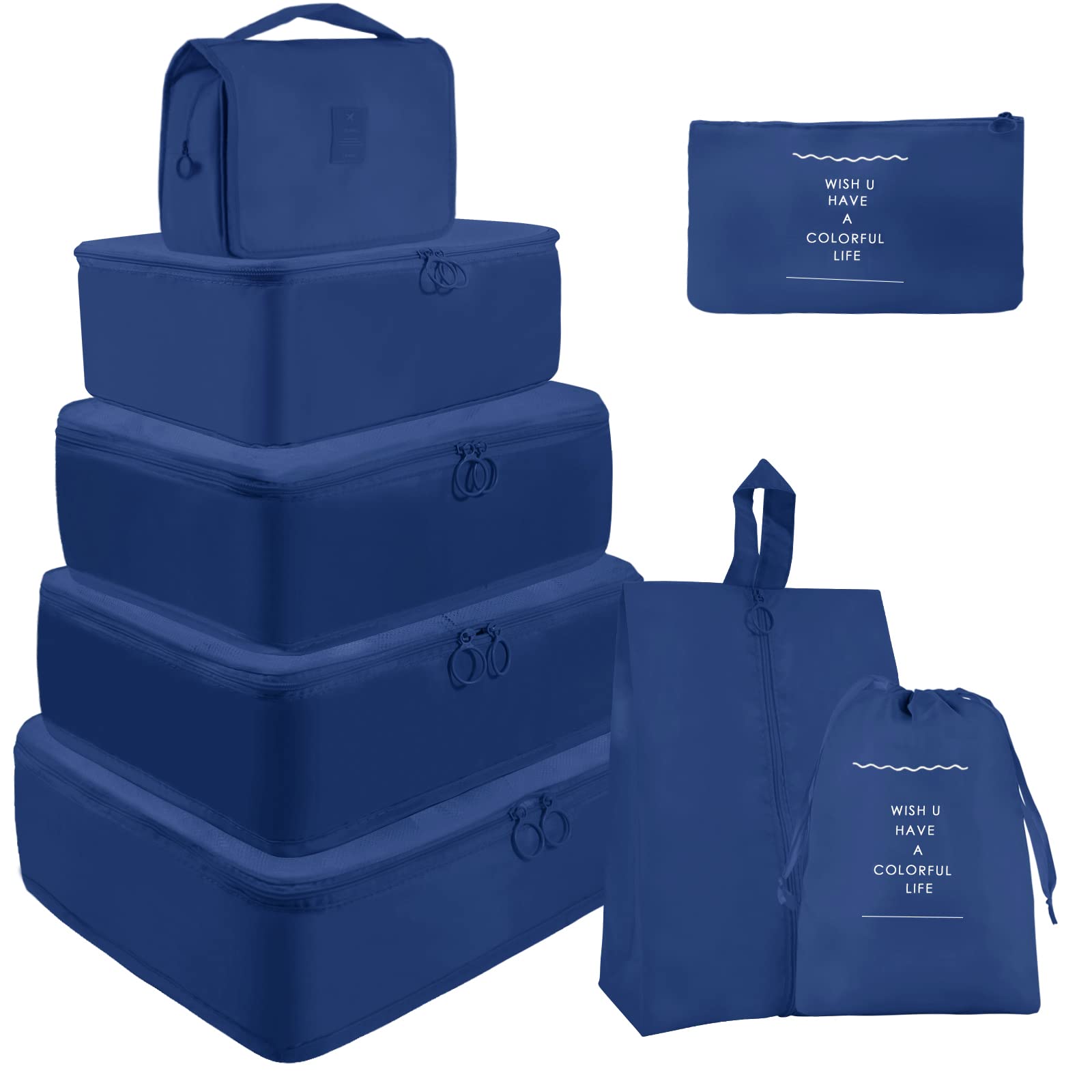 Organisateur Valise Lot De 10, Organiseurs De Bagage Pour Voyage, Set De Étanche Sacs De Voyage Rangement, Sacs Rangement De Valise Pour Les Vêtements,Chaussures Et Cosmétiques(Beige