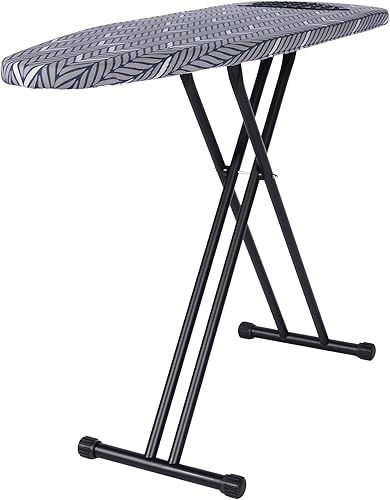 Miniatura 9 de Tabla de planchar de tamaño completo, tabla de hierro de construcción de metal con cubierta acolchada extra gruesa y resistente, estructura estable,