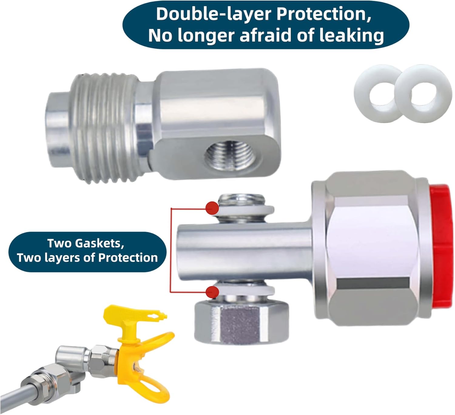 3 Pack 235486 7/8" Airless Spray Gun Swivel Joint |180° Rotation | Compatible with Graco/Wagner/Titan Sprayers,High Pressure, Leak Resistant, and Adjustable,3600PSI Maximum Working Pressure