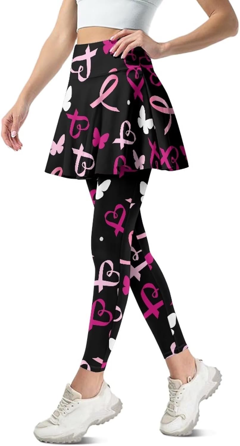 Womens Tennis Skirted Leggings Athletic Yoga Skirts with Leggings Modest Gym Running Pickleball Golf Clothes XS-3XL
