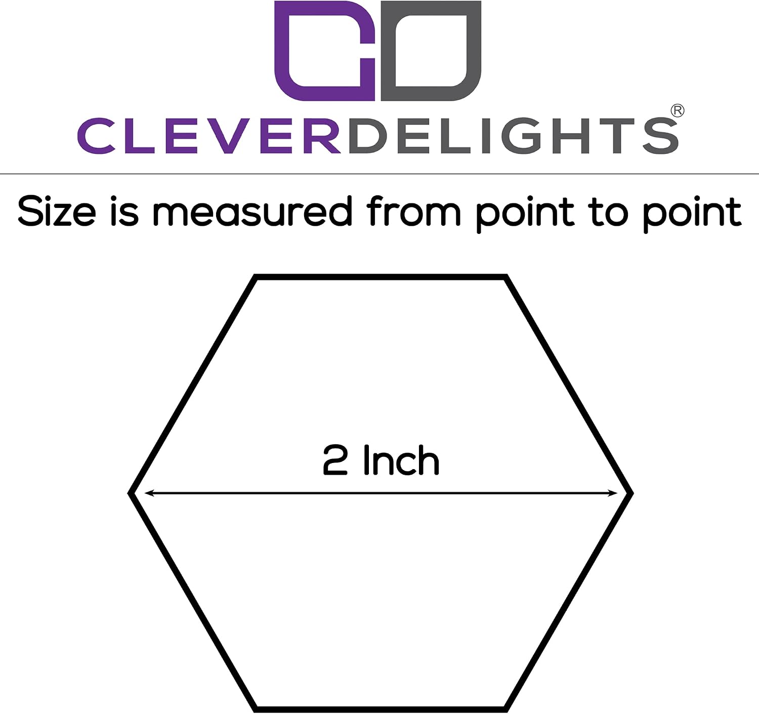CleverDelights 2 Inch Clear Hexagon Glass Tiles - 20 Pack - Art Craft DIY Home Transparent Mosaic Glass Pieces