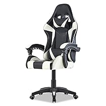 Walden Sedia da gaming, ergonomica, da ufficio, da gaming, schienale regolabile, sedia girevole da corsa, ufficio, computer, ergonomica, videogioco (bianco)