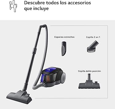LG VC5506NHTB - Aspirador sin Bolsa 650W, Sistema Ciclónico Elipse, Aspiradora Tubo Telescópico, Regulación Potencia, Depósito 1,1L, Especial alfombras y suelos duros, Azul2