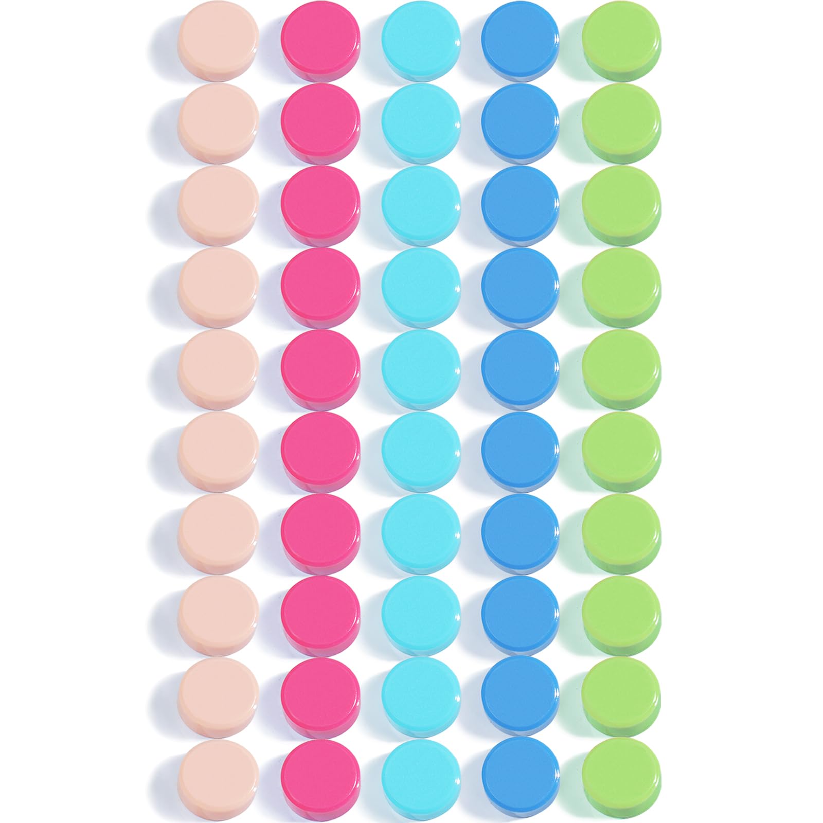 ZDZBLX Fridge Magnets, 50 PCS Mini Round Strong Magnet in 5 Colours, Heavy Duty Whiteboard Magnets