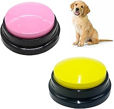 Recordable Voice Buzzer, Dog Communication Buzzer, 2 Pieces Dog Training Buttons, Buzzer and Recordable Talk, Interactive Dog Toys, 30 Seconds Voice Recording
