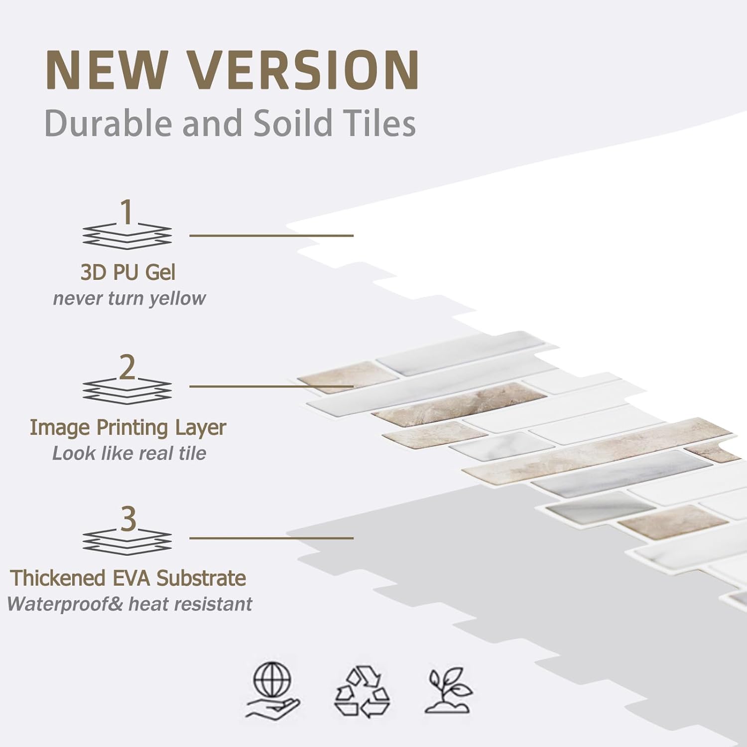 10-Sheet Peel and Stick Kitchen Backsplash Tiles,12"x12" Self Adhesive Wall Tile Stick on Backsplash for Kitchen and Bathroom (SYH014)